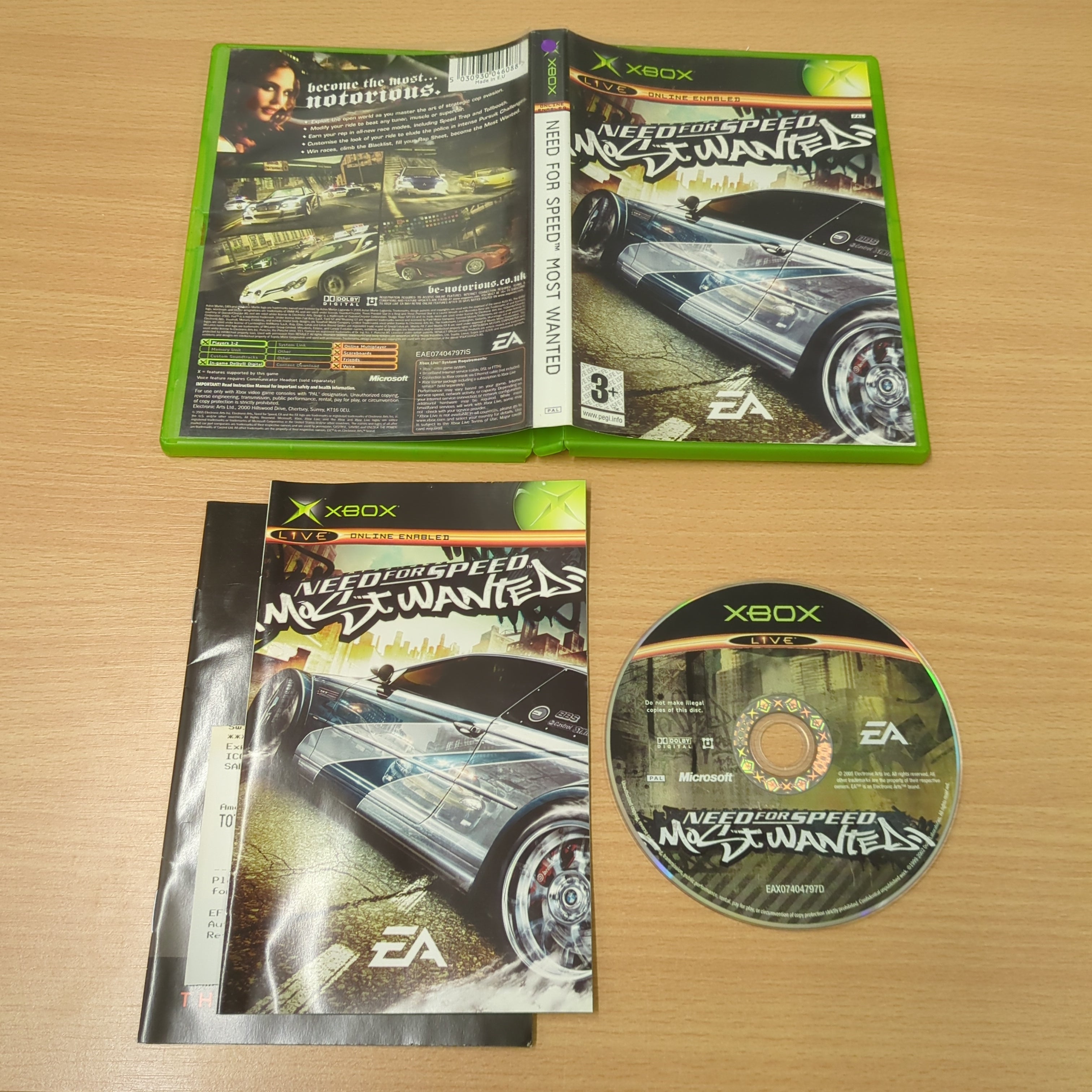 Need For Speed Most Wanted original Xbox game Need For Speed Most Wanted original Xbox game